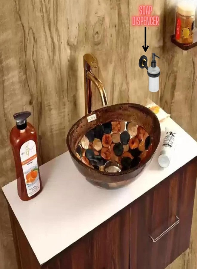 JAGGER موزع صابون سائل زجاجي مثبت على الحائط من JAGGER JAG309 / حامل شامبو وبلسم / موزع غسول اليدين / لحوض الغسيل / الحمام / غرفة المعيشة / الفندق / المنزل / المكتب (أسود مطفي [دائري]) - Image 4